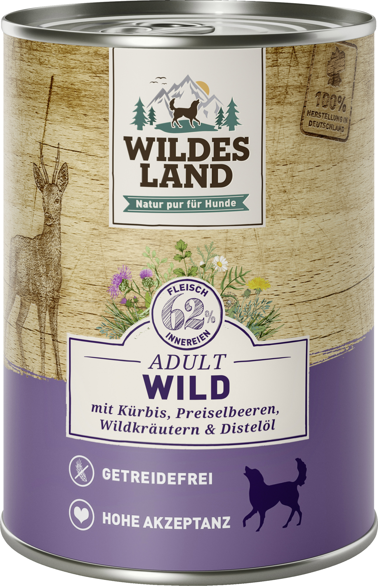 Wildes Land Wet dog food - game with pumpkin