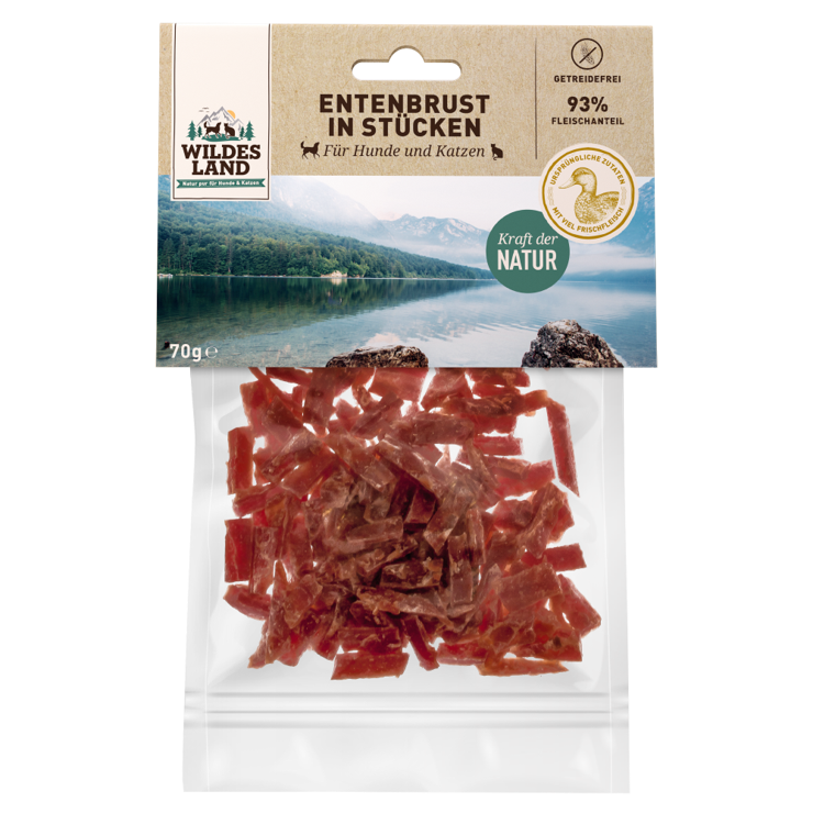 Wildes Land Dog and cat snack Duck breast in pieces