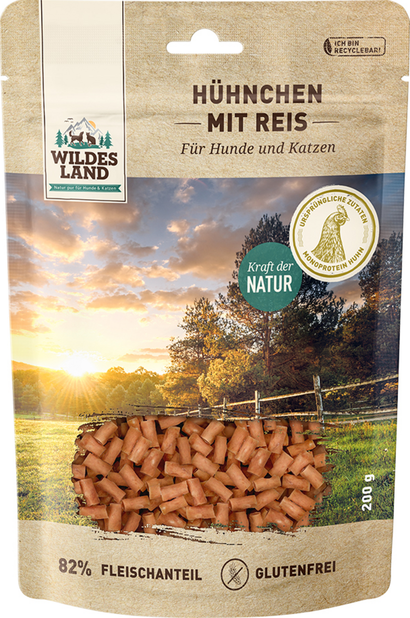Wildes Land Dog and cat snack chicken with rice