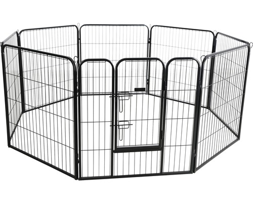 Dog and puppy enclosure 80 x 77 cm, 8 elements, with door