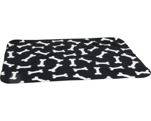 Dog blanket Karlie fleece blanket bone black approx. 100 x 70 cm