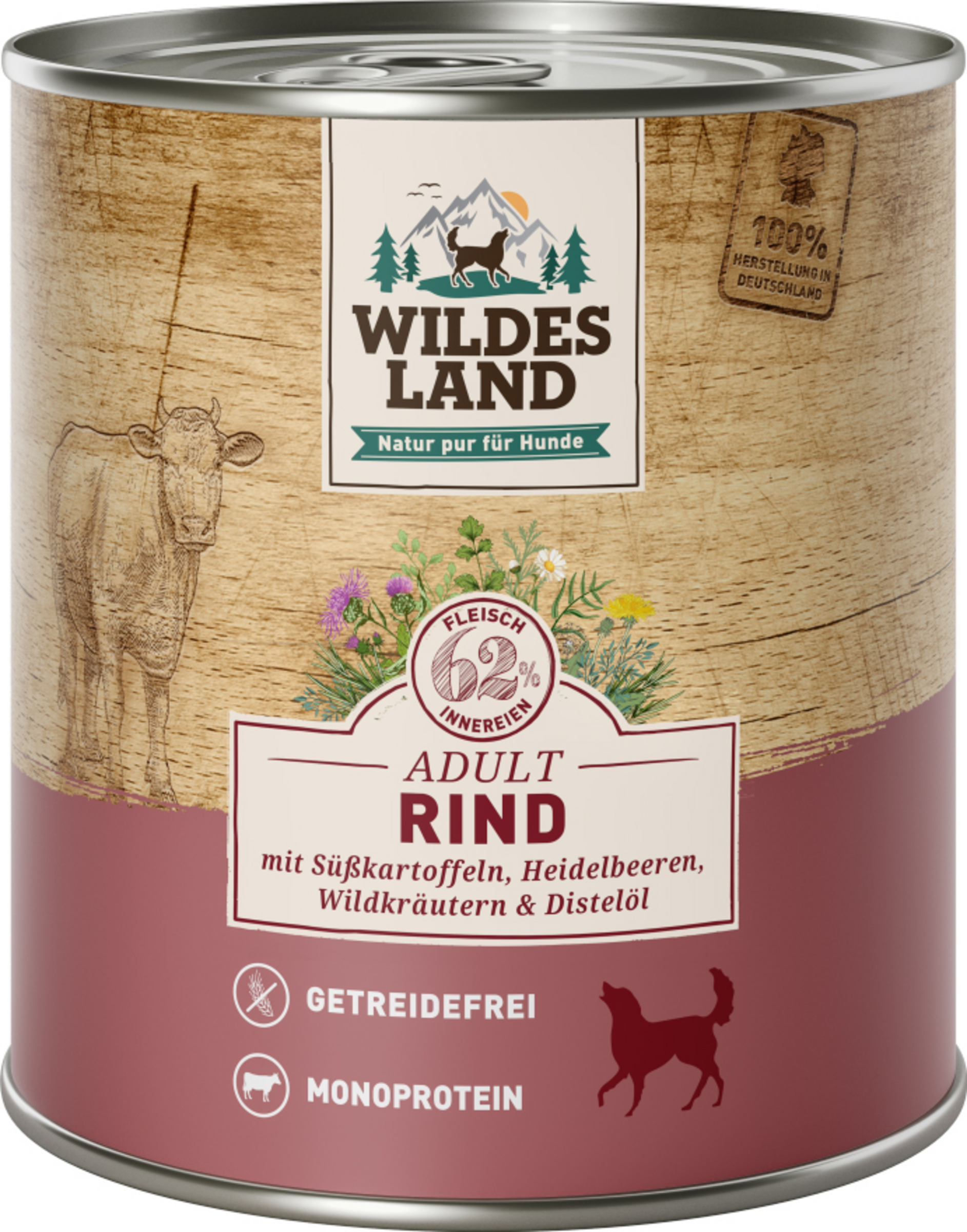 Wildes Land Adult beef dog food with sweet potatoes, blueberries, wild herbs and safflower oil