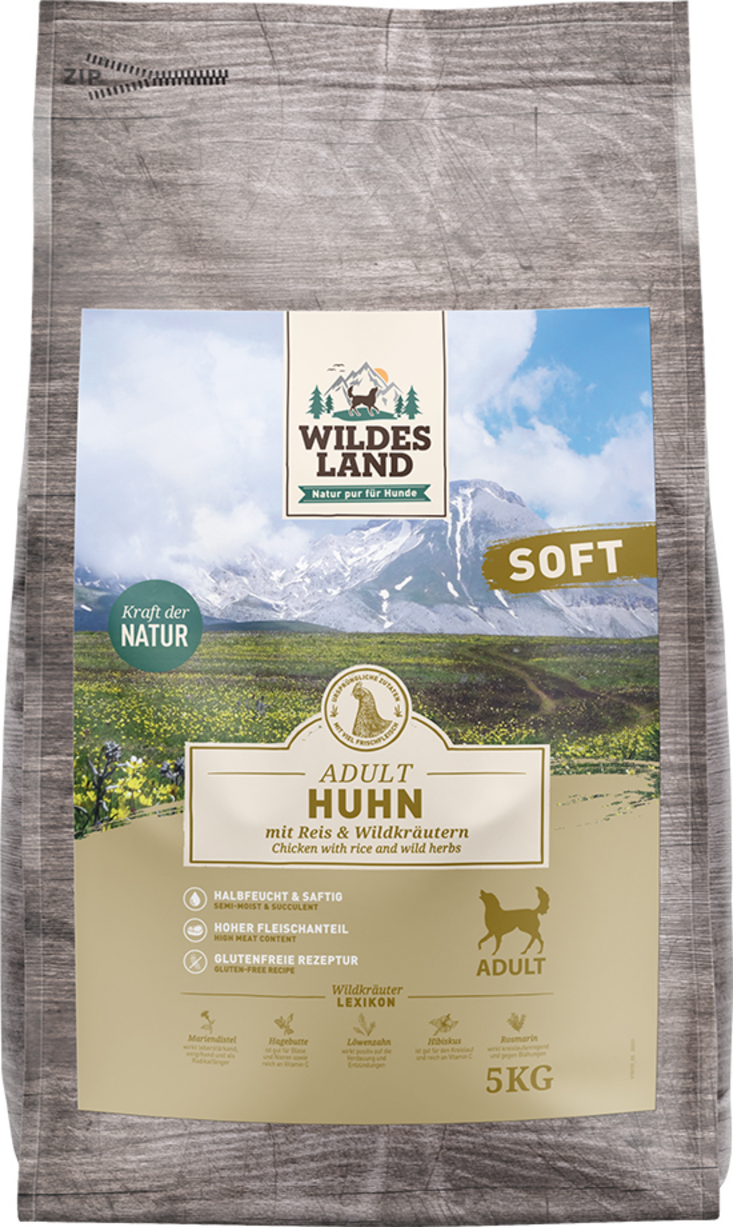 Wildes Land Dog food Adult Soft Chicken with rice and wild herbs