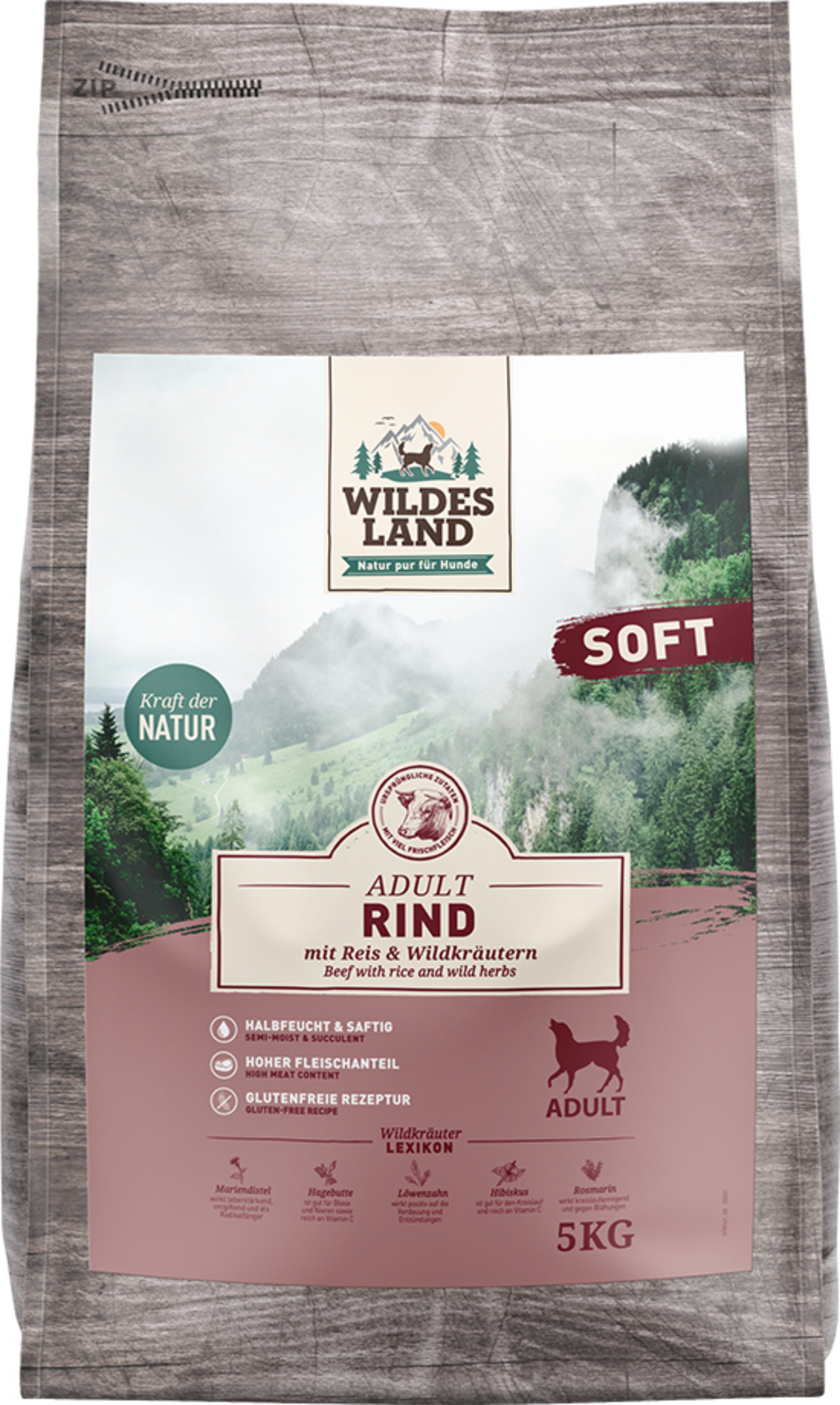 Wildes Land Dog food Adult Soft Beef with rice and wild herbs