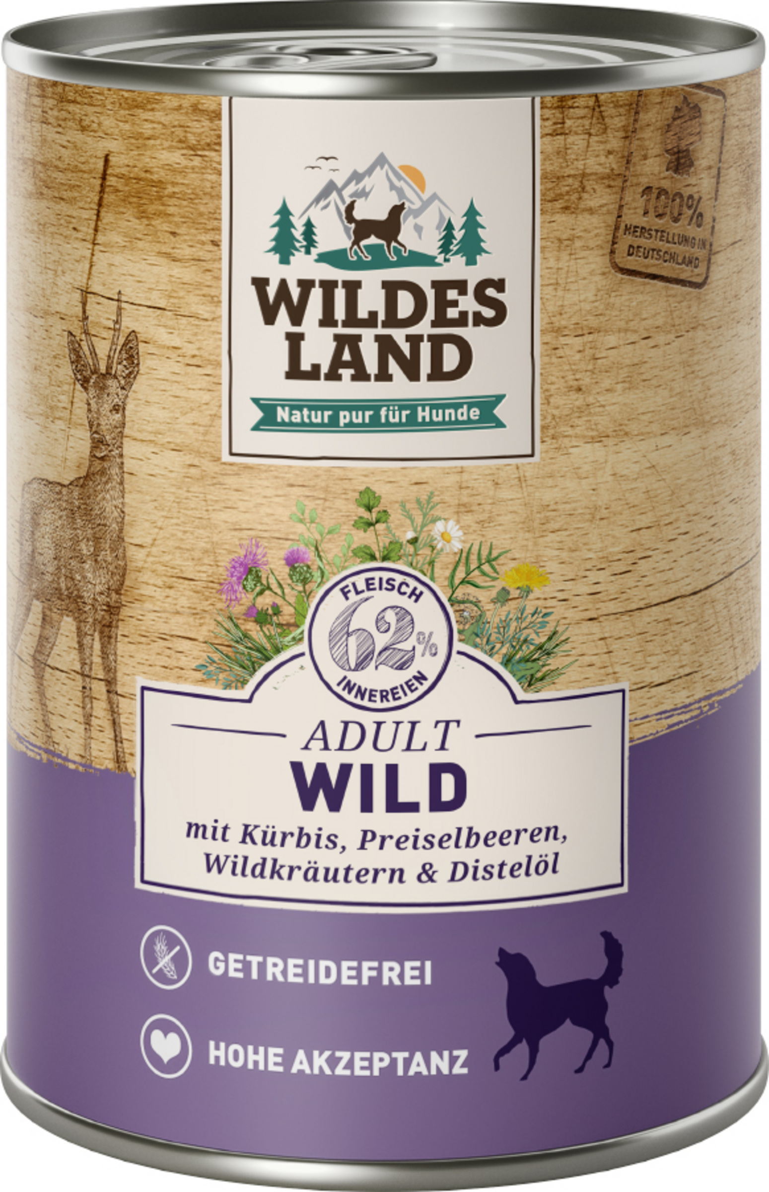 Wildes Land Dog food Adult Wild with pumpkin, cranberries, wild herbs and safflower oil