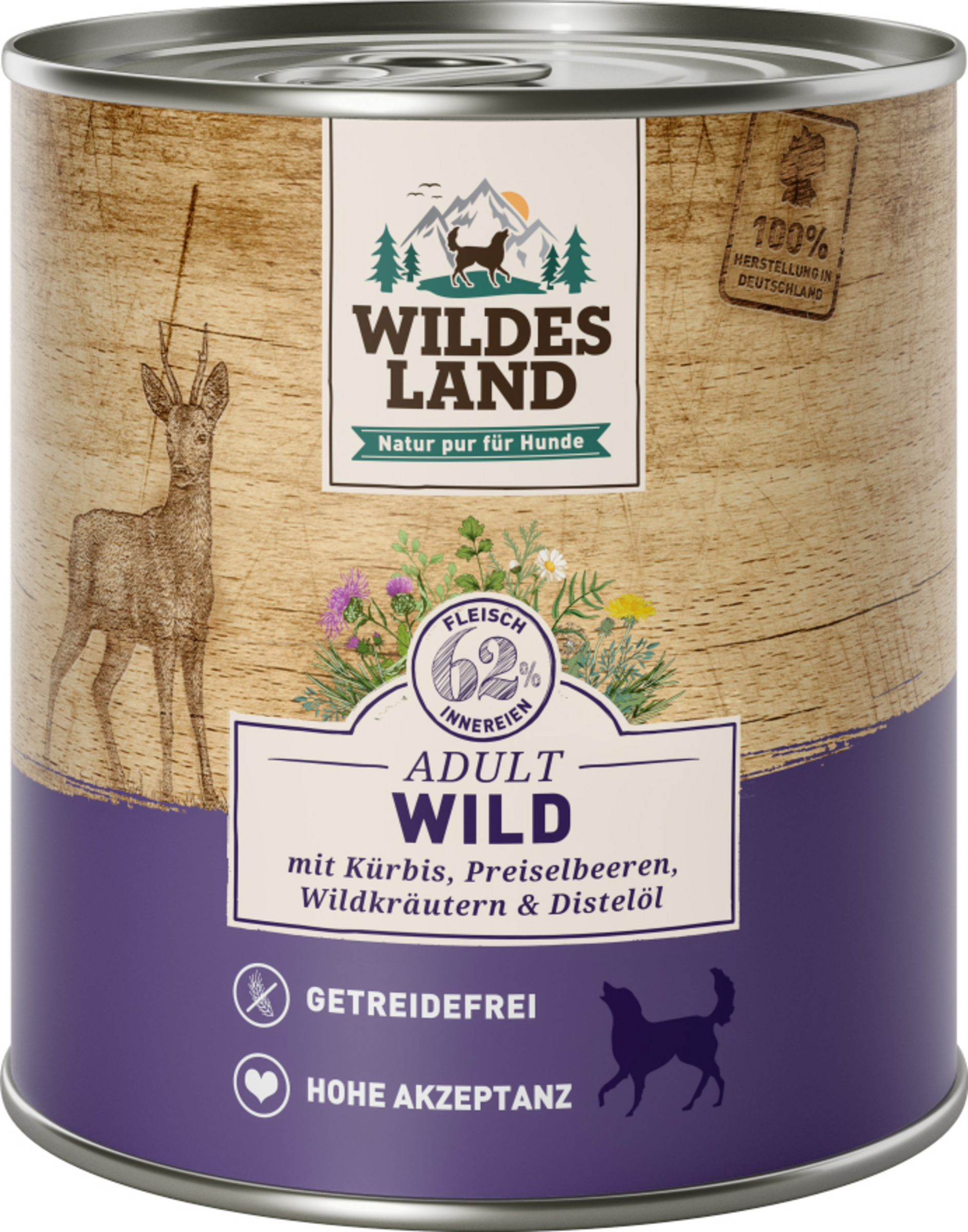 Wildes Land Dog food Adult Wild with pumpkin, cranberries, wild herbs and safflower oil