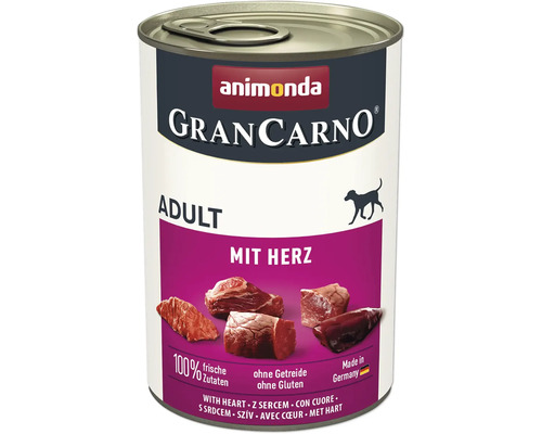 Wet dog food animonda Gran Carno Adult Heart 400 g