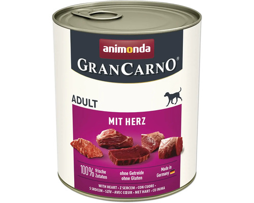 Wet dog food animonda Gran Carno Adult Heart 800 g