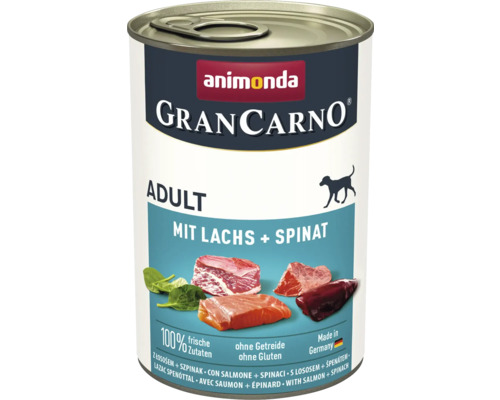 Wet dog food animonda Gran Carno Adult with salmon and spinach 400 g