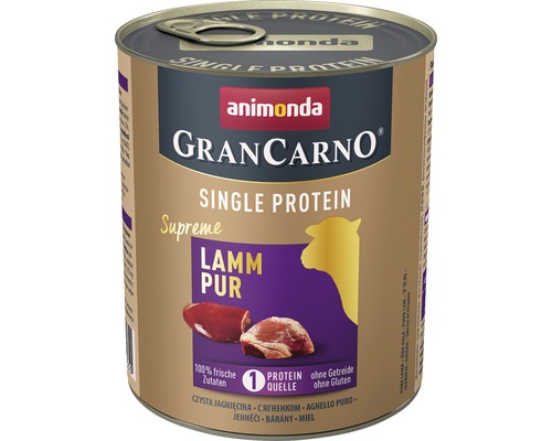 Wet dog food animonda Gran Carno Single Protein Lamb Pure 800 g