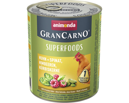 Wet dog food animonda Gran Carno Superfood Chicken & Spinach 800 g