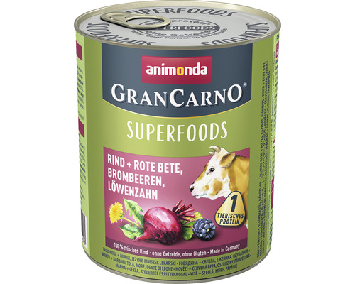 Wet dog food animonda Gran Carno Superfood Beef & Beetroot 800 g