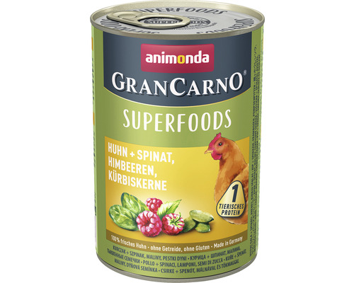 Wet dog food animonda Gran Carno Superfoods Chicken & Spinach 400 g