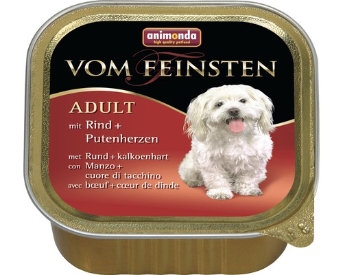 Wet dog food animonda from the finest adult with beef and turkey hearts 150 g
