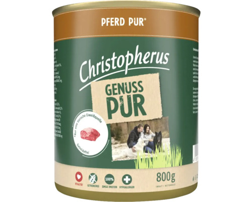 Christopherus Pur wet dog food, horse, 800g, grain-free, single protein
