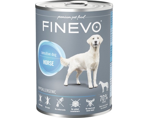 Wet dog food FINEVO Sensitive Dog Horse pure 800 g, monoprotein, single protein