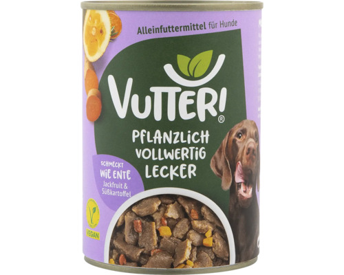 Vutter wet dog food! Tastes like duck 400g 100% Vegan