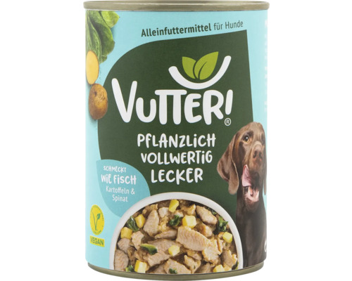 Vutter wet dog food! Tastes like fish 400g 100% Vegan