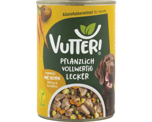 Vutter wet dog food! Tastes like chicken 400g 100% Vegan