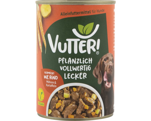 Vutter wet dog food! Tastes like beef 400g 100% Vegan