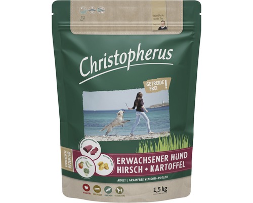 Dry dog ​​food Christopherus adult dog deer & potato 1.5 kg