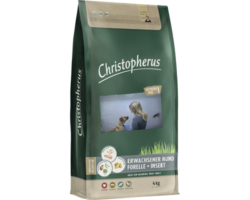 Dry dog ​​food Christopherus grain-free trout & insect 4 kg