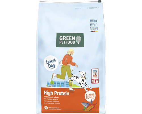 GREEN PETFOOD Dry Dog Food High Protein with Insects & Salmon 7.5 kg