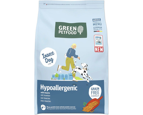 GREEN PETFOOD Hypoallergenic Dry Dog Food with Insects, 3 kg, with insects, grain-free