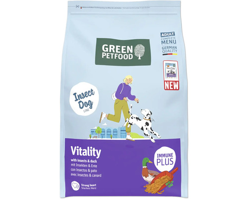 GREEN PETFOOD Dog Vitality dry dog ​​food with insects & duck, 3 kg, with insects and duck, gluten-free