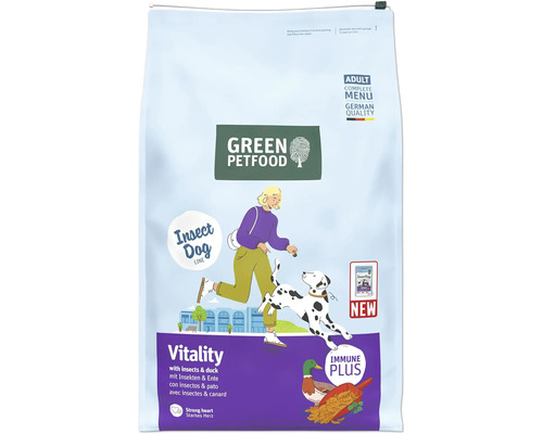 GREEN PETFOOD Dog Vitality dry dog ​​food with insects & duck, 7.5 kg, with insects and duck, gluten-free