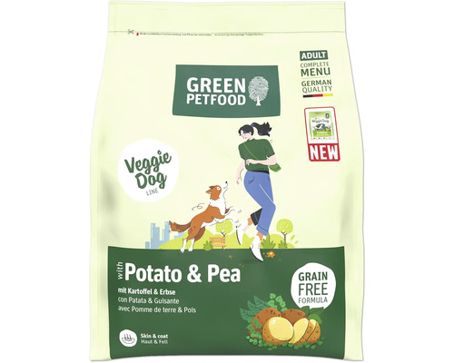 GREEN PETFOOD dry dog ​​food with Potato & Pea 900g with potatoes and peas, grain-free, vegetarian