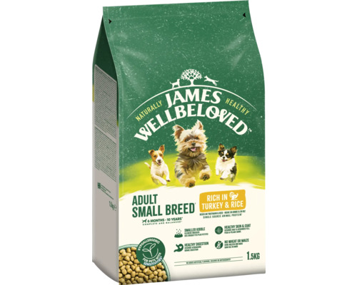 JAMES WELLBELOVED™ Superfoods Adult Turkey dry dog ​​food 1.5 kg with turkey, kale and quinoa, hypoallergenic