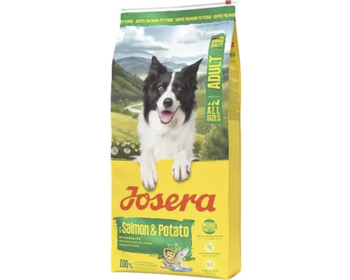 Josera ALL SIZES Adult Salmon & Potato dry dog ​​food, 12.5 kg. Salmon and potato for all sizes, gluten-free.