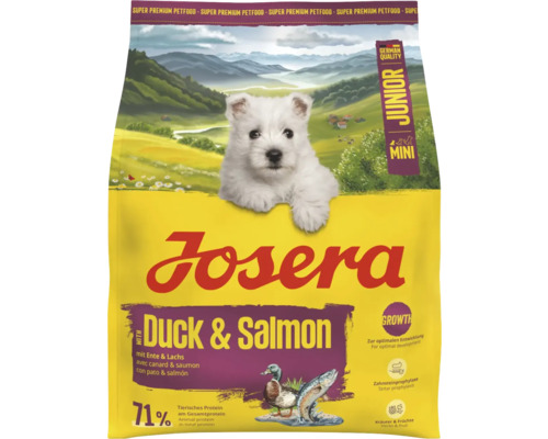 Josera Mini Junior Duck & Salmon dry dog ​​food 900g, duck and salmon, puppy food