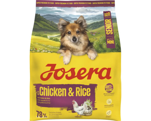 Josera Mini Senior Chicken & Rice dry dog ​​food 900g, chicken and rice