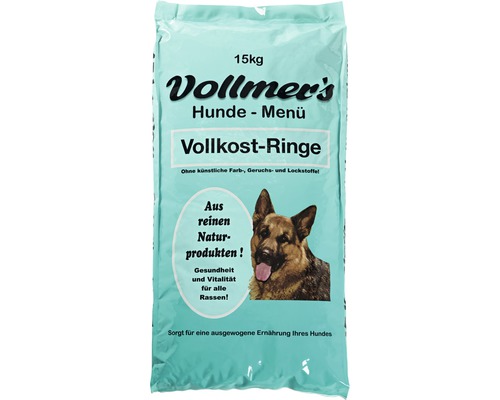 Dry dog ​​food, Vollmers whole food rings 15 kg