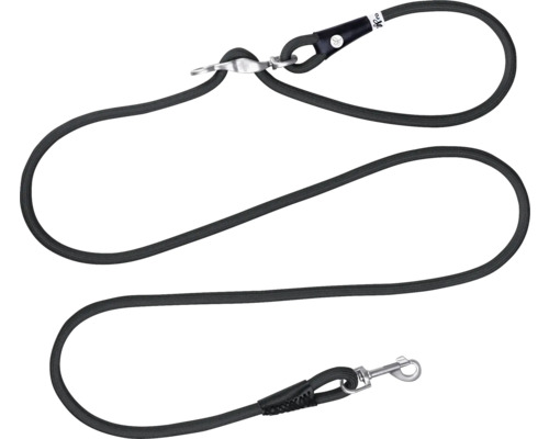 Hornbach curli Vario Comfort Leash Black S dog leash with VARIO-LOCK buckle for easy adjustment, with carabiner, shock-absorbing, 2 m, Ø 8 mm, up to 25 kg, black nylon