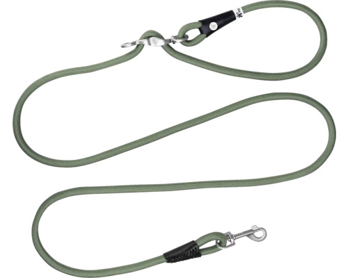 Hornbach curli Vario Comfort Leash Moss S dog leash with VARIO-LOCK buckle for easy adjustment, with carabiner, shock-absorbing, 2 m, Ø 8 mm, up to 25 kg, green nylon