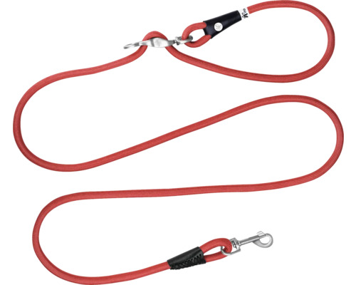Hornbach curli Vario Comfort Leash Red S dog leash with VARIO-LOCK buckle for easy adjustment, with carabiner, shock-absorbing, 2 m, Ø 8 mm, up to 25 kg, red nylon