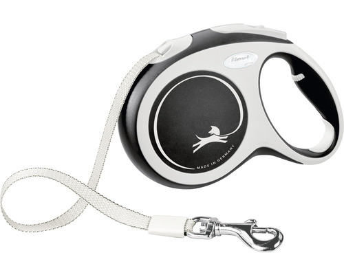 Flexi Comfort dog leash, belt size L, 5 m, black