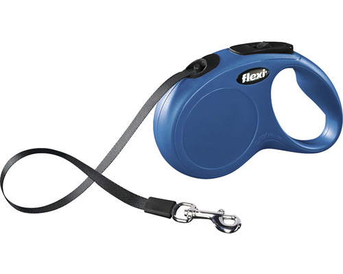 Dog leash flexi New Classic strap size. L 5 m blue