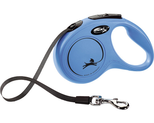 Dog leash flexi New Classic strap size. S 5 m blue