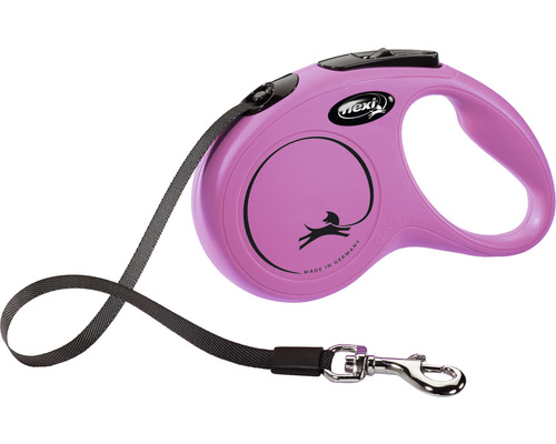 Dog leash flexi New Classic strap size. S 5 m rose