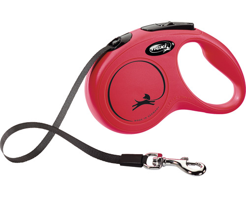 Dog leash flexi New Classic strap size. S 5 m red