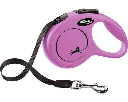 Dog leash flexi New Classic strap size. XS 3m rose