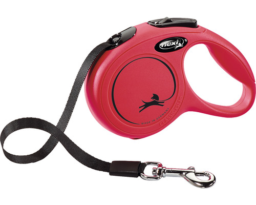 Dog leash flexi New Classic strap size. XS 3 m red