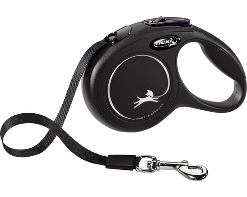 Flexi New Classic dog leash, size XS, 3 m, black