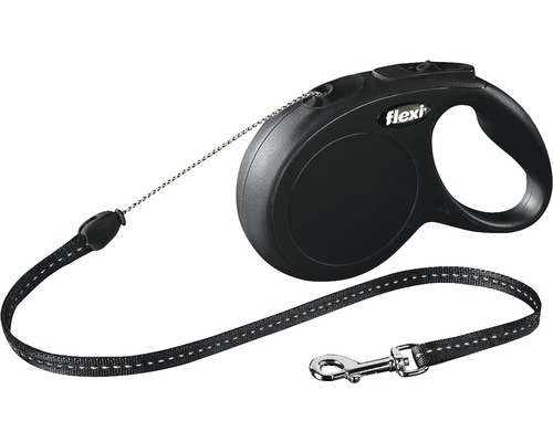 Dog leash flexi New Classic rope size. M 500 cm max. 20 kg black