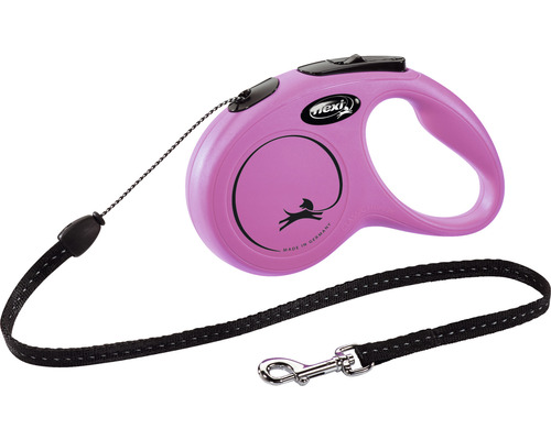 Dog leash flexi New Classic rope size. S 5 m pink