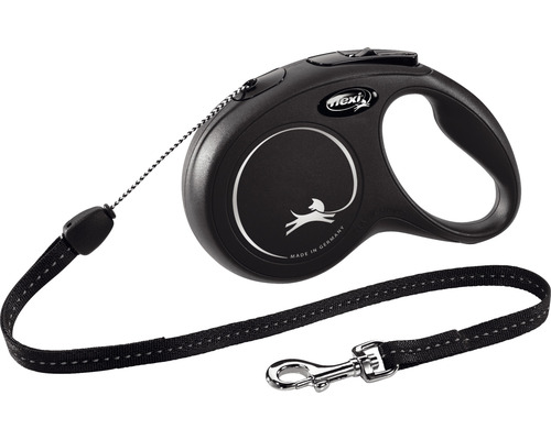Flexi New Classic dog leash, size S, 8 m, black
